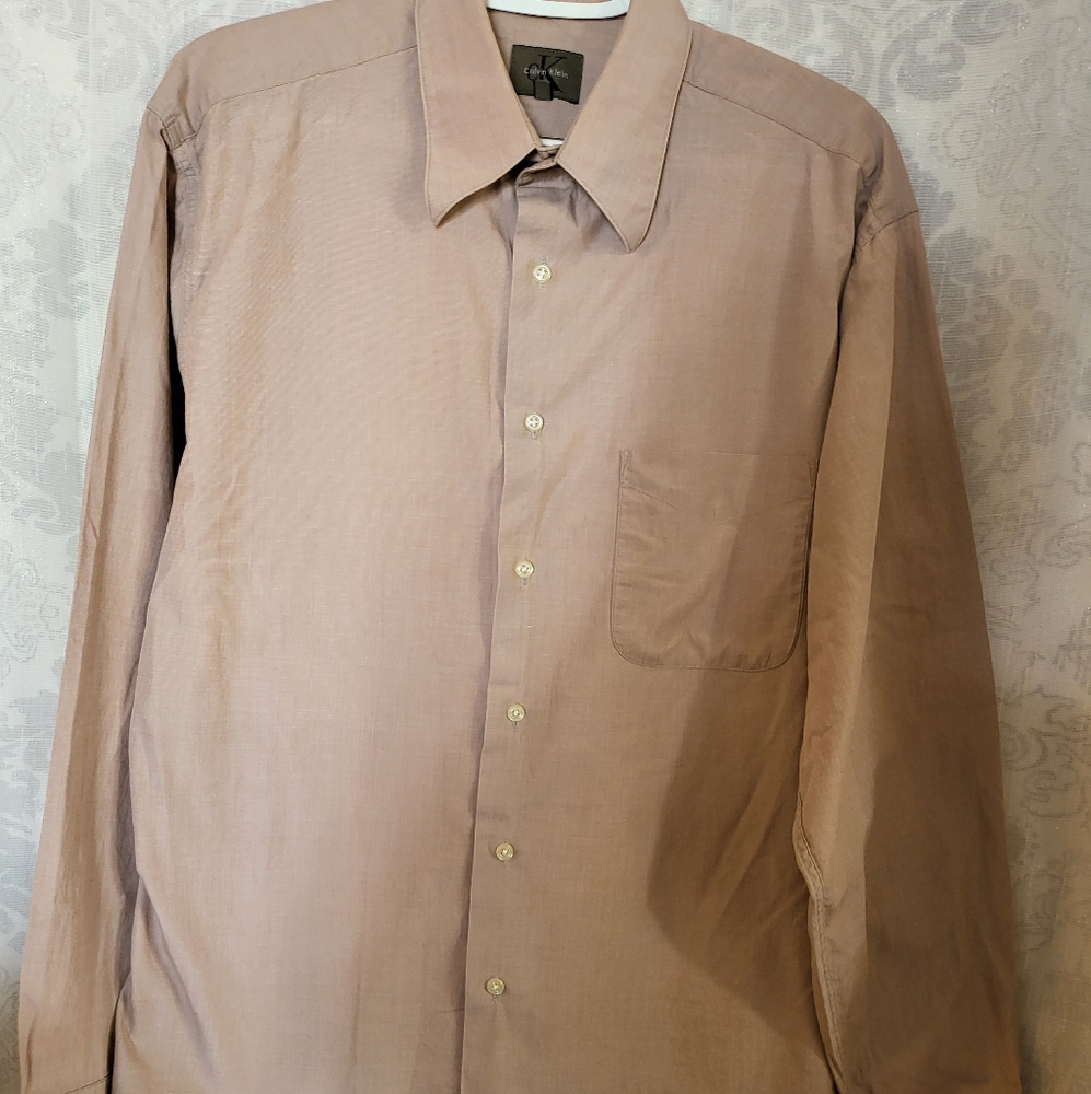 Calvin Klein Men's Long Sleeve Dress Shirt Button Down Size 15 1/2 34.35